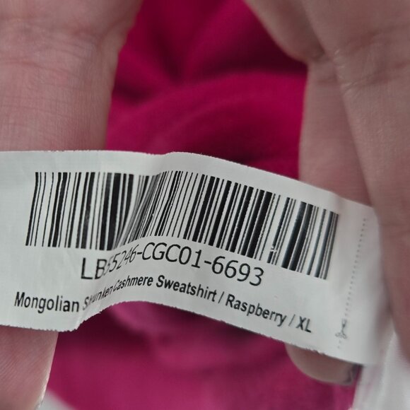 Quince Hot Pink Raspberry Mongolian Shrunken Cashmere Sweater Size XL - Picture 10 of 12